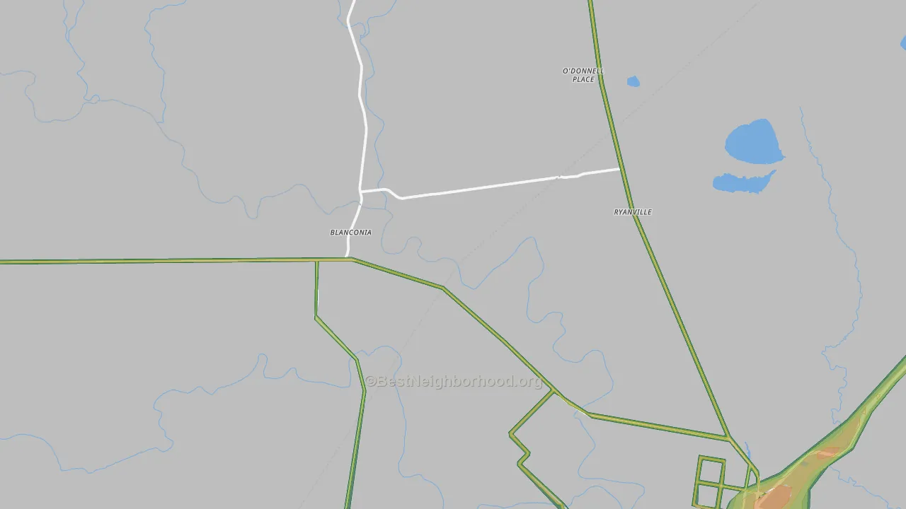 Blanconia, TX Map of Noise Levels in Blanconia