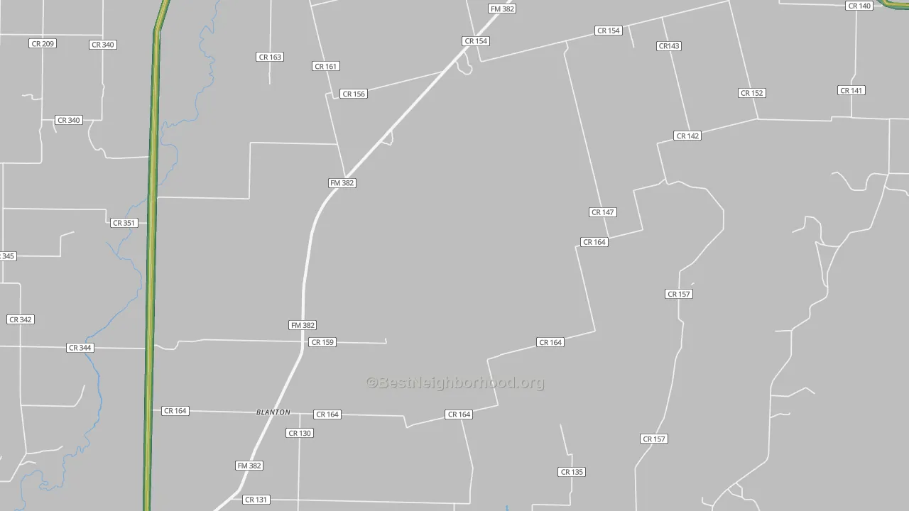 Blanton, TX Map of Noise Levels in Blanton
