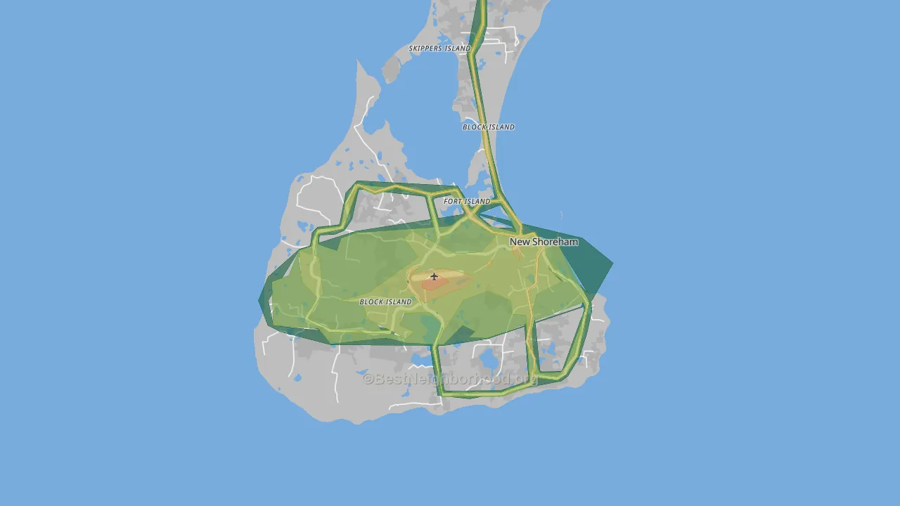 Block Island, RI Map of Noise Levels in Block Island