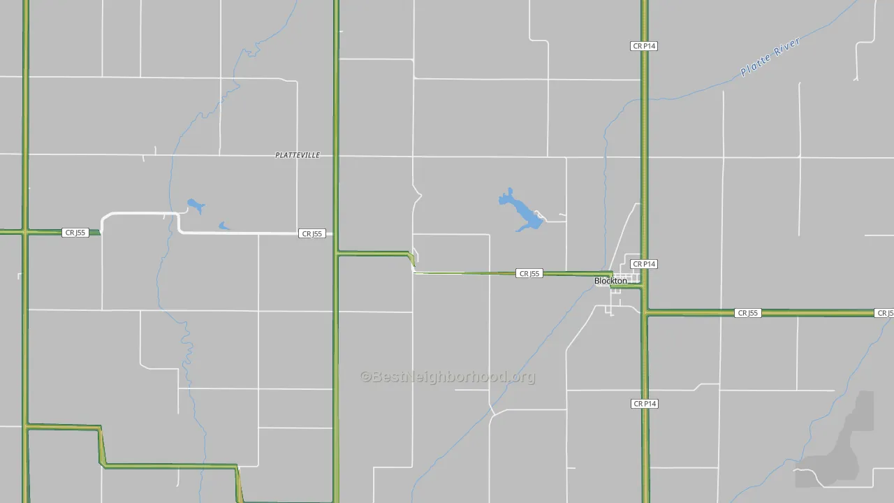 Blockton, IA Map of Noise Levels in Blockton