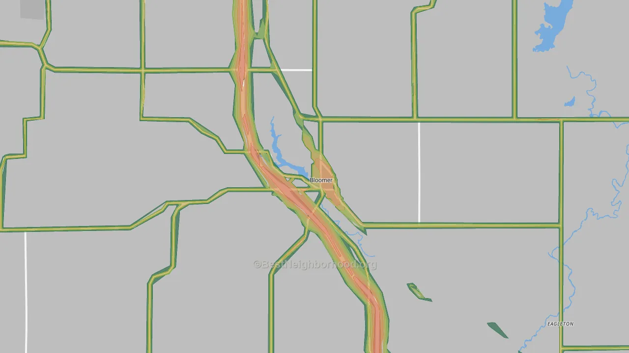 Bloomer, WI Map of Noise Levels in Bloomer