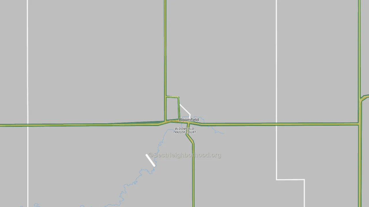 Bloomfield, NE Map of Noise Levels in Bloomfield