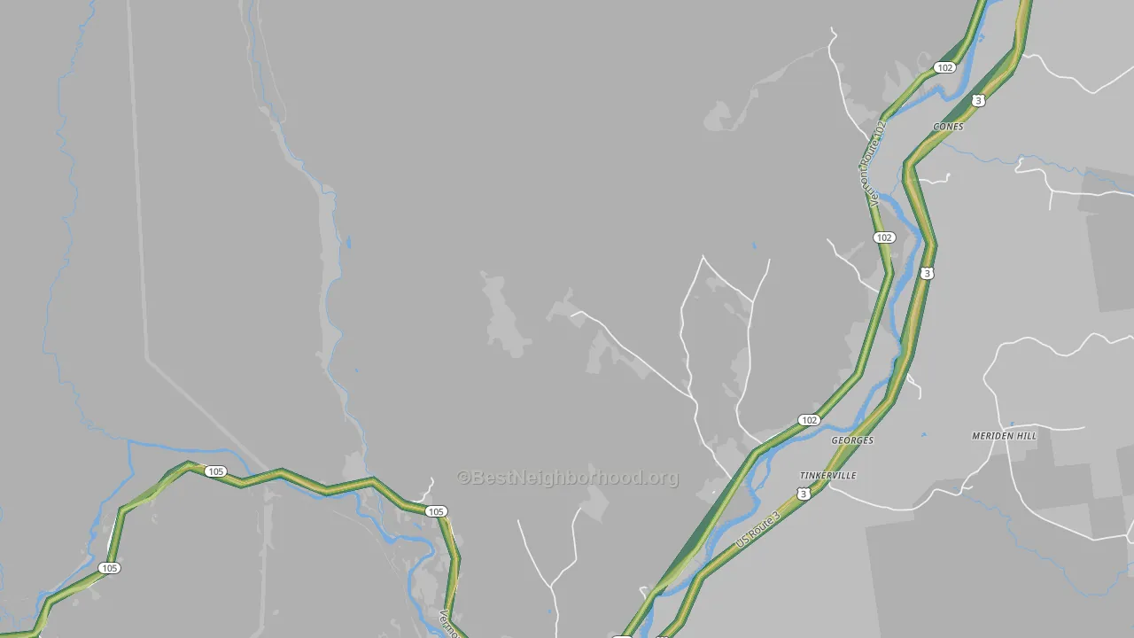 Bloomfield, VT Map of Noise Levels in Bloomfield