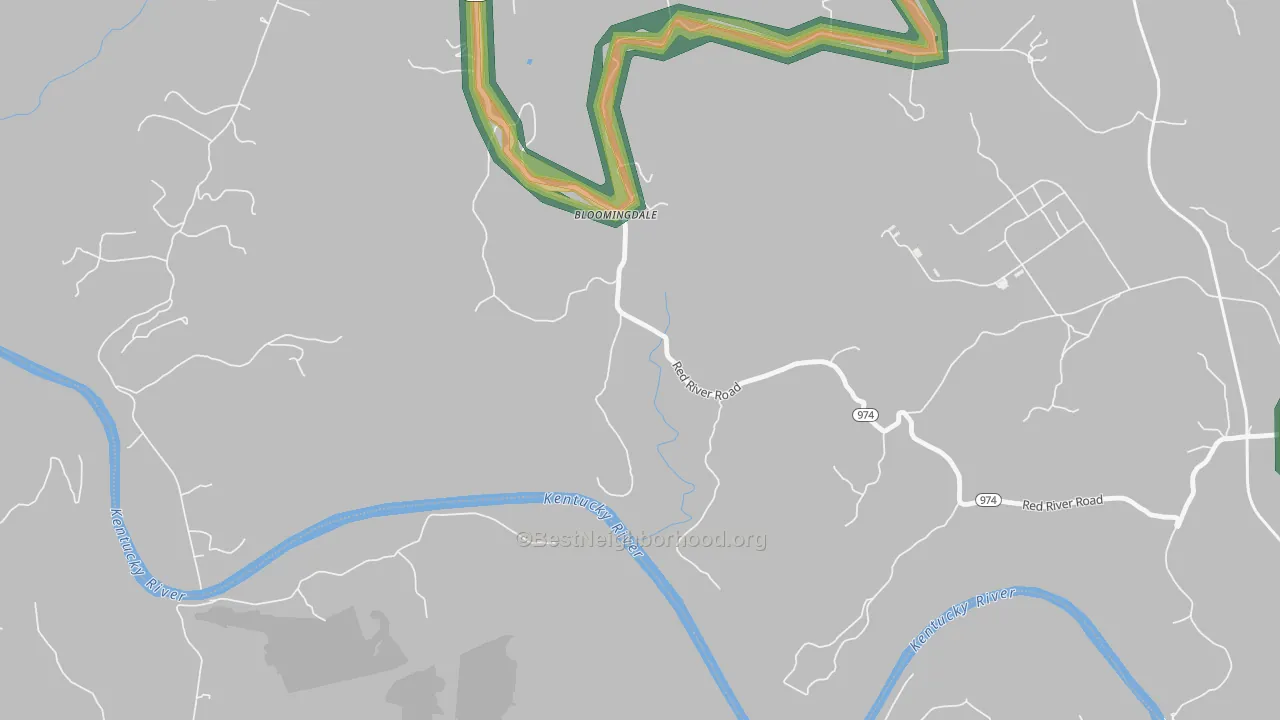 Bloomingdale, KY Map of Noise Levels in Bloomingdale