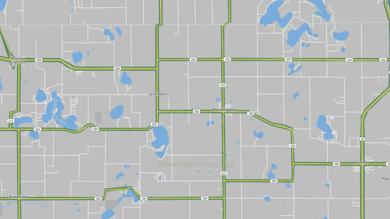 Bloomingdale, MI Map of Noise Levels in Bloomingdale