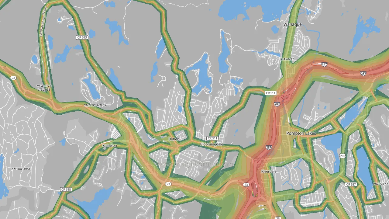 Bloomingdale, NJ Map of Noise Levels in Bloomingdale