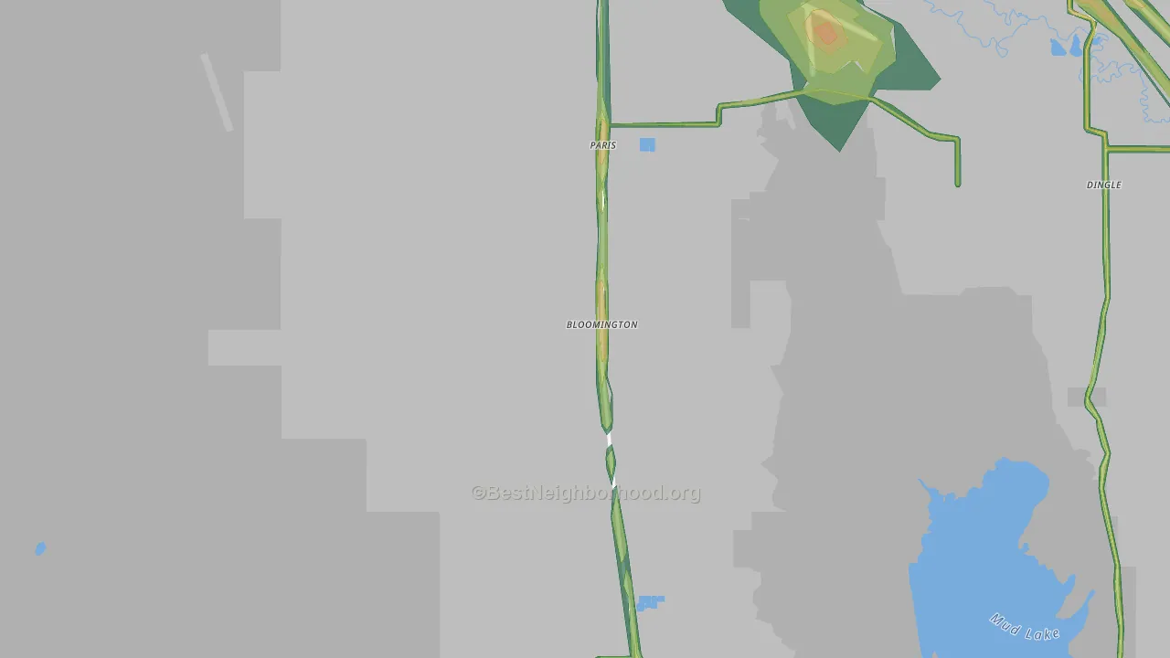 Bloomington, ID Map of Noise Levels in Bloomington