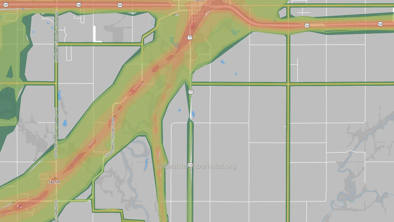 Bloomington, KS Map of Noise Levels in Bloomington