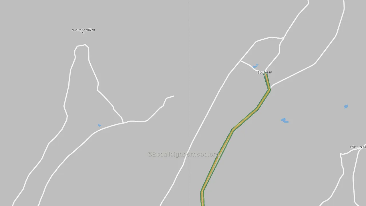 Blue Gap, AZ Map of Noise Levels in Blue Gap