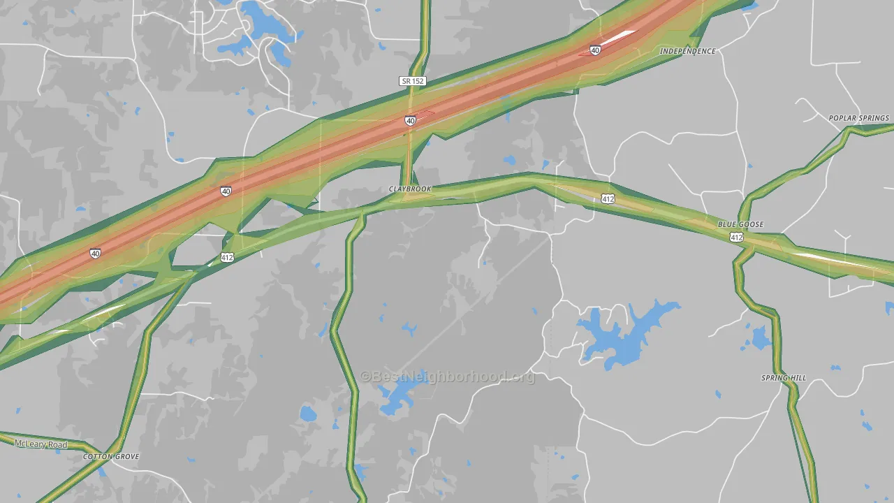Blue Goose, TN Map of Noise Levels in Blue Goose