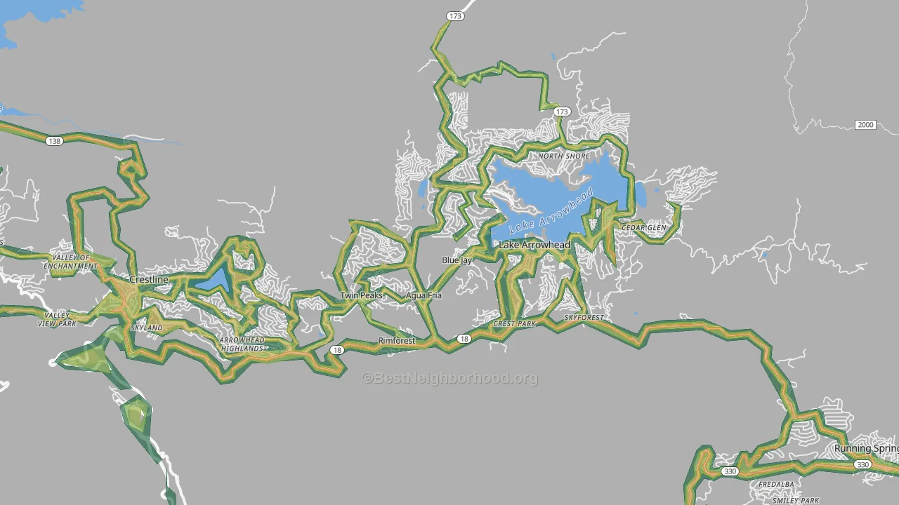 Blue Jay, CA Map of Noise Levels in Blue Jay