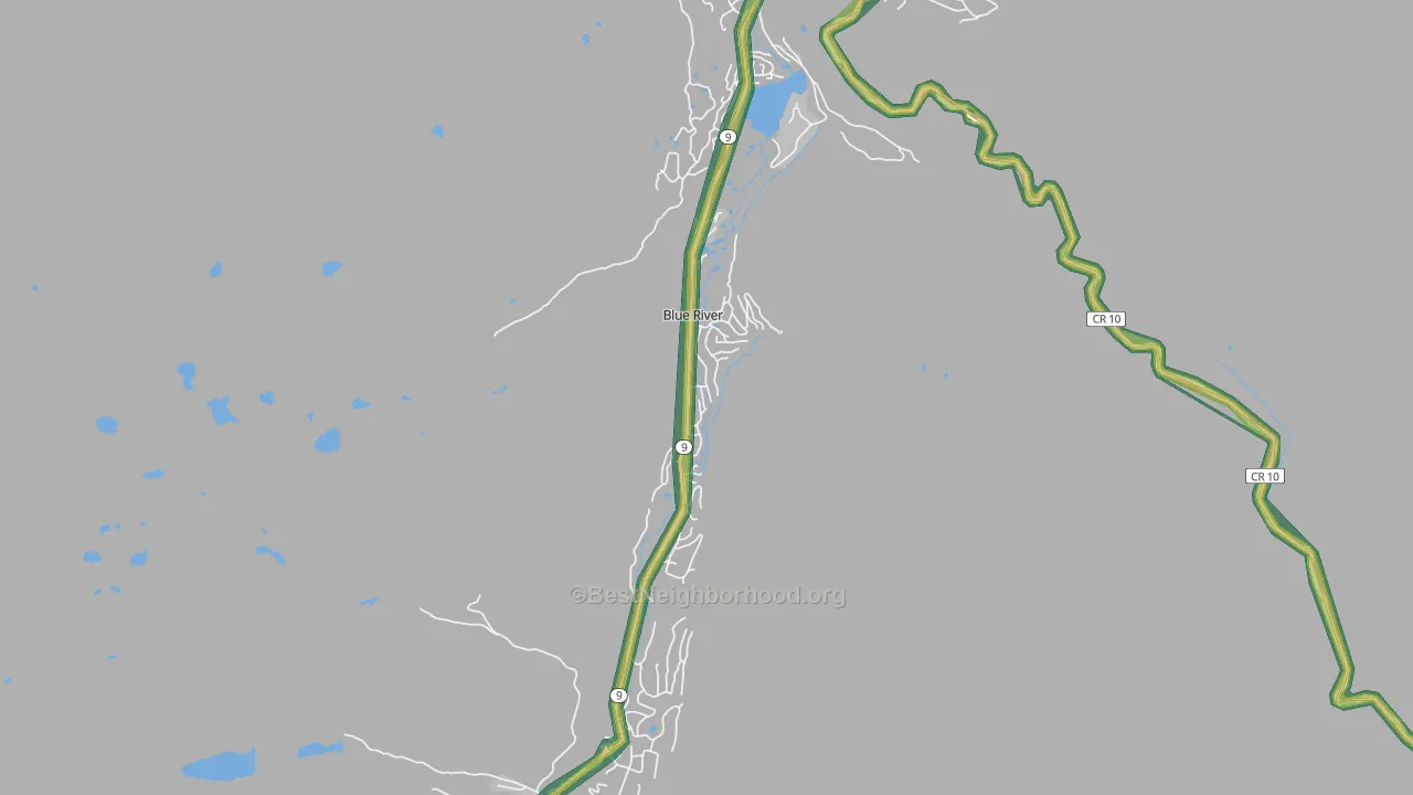 Blue River, CO Map of Noise Levels in Blue River