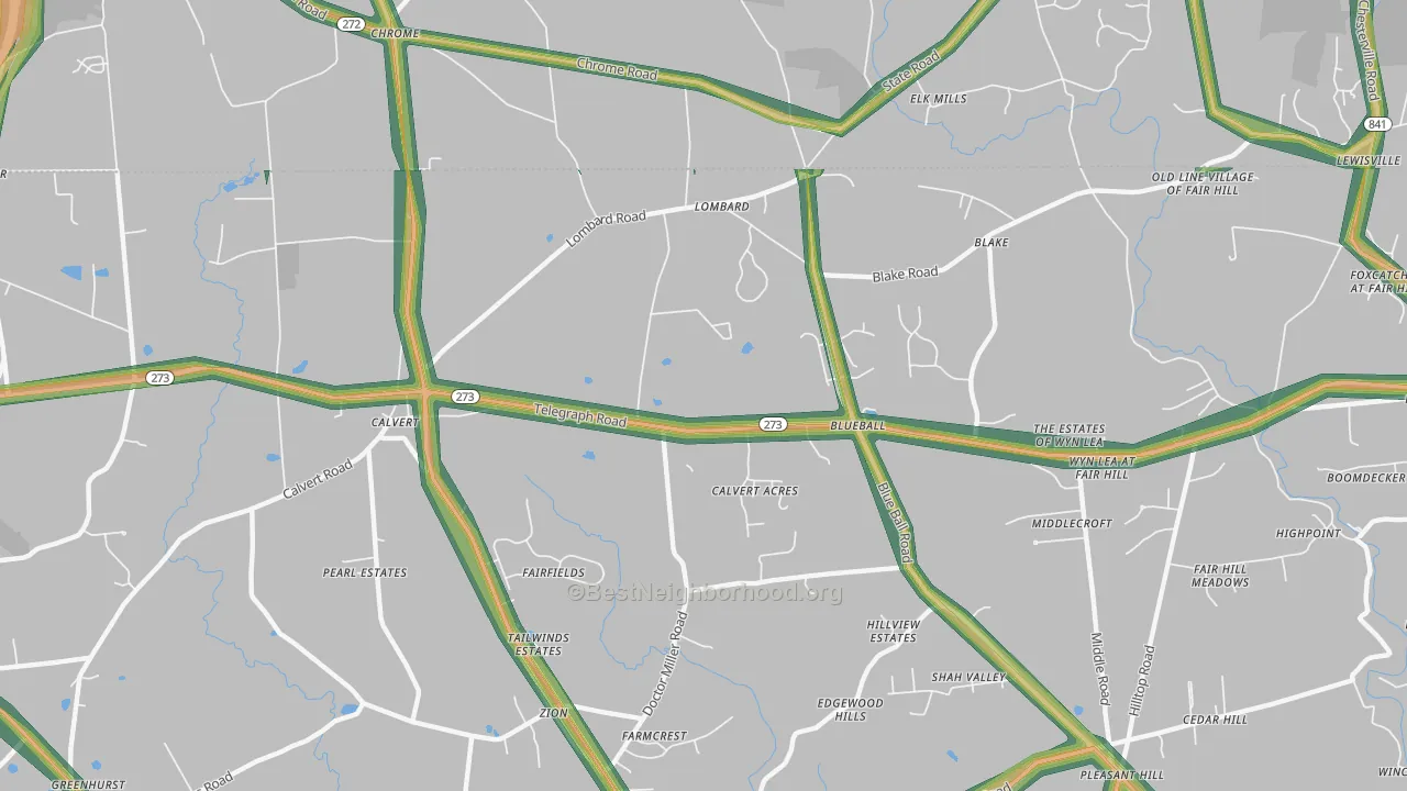Blueball, MD Map of Noise Levels in Blueball