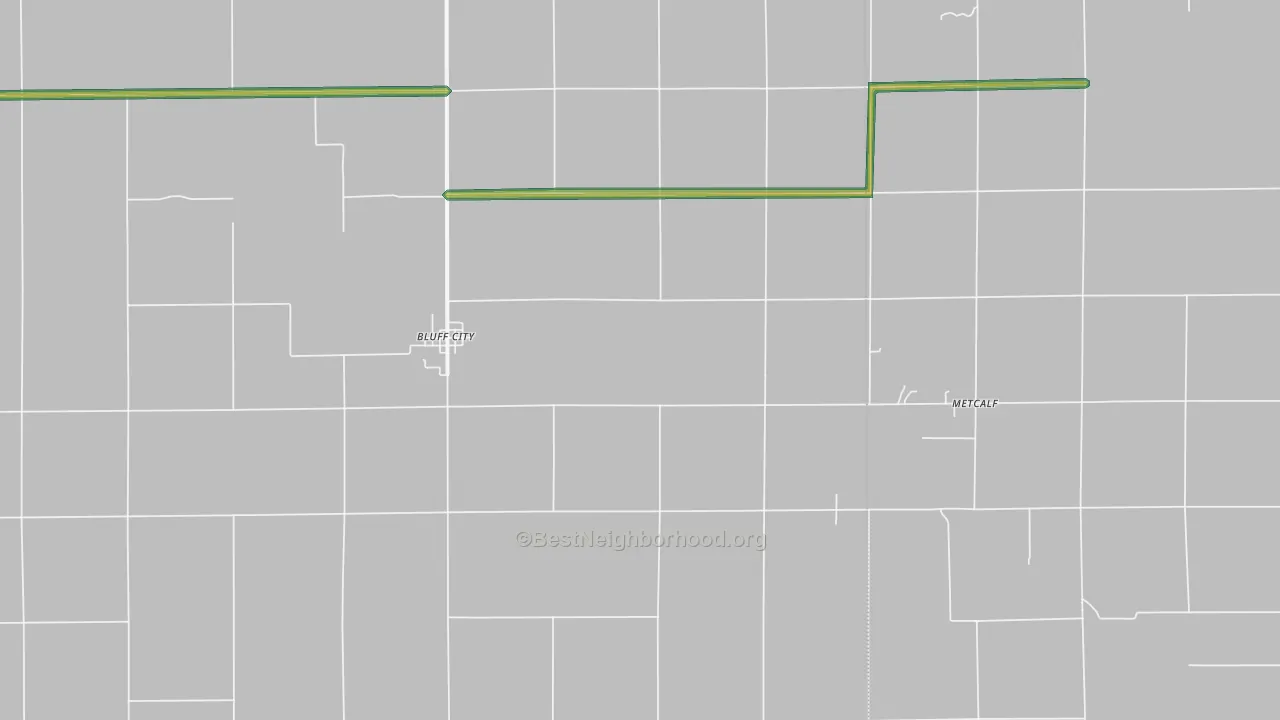 Bluff City, KS Map of Noise Levels in Bluff City