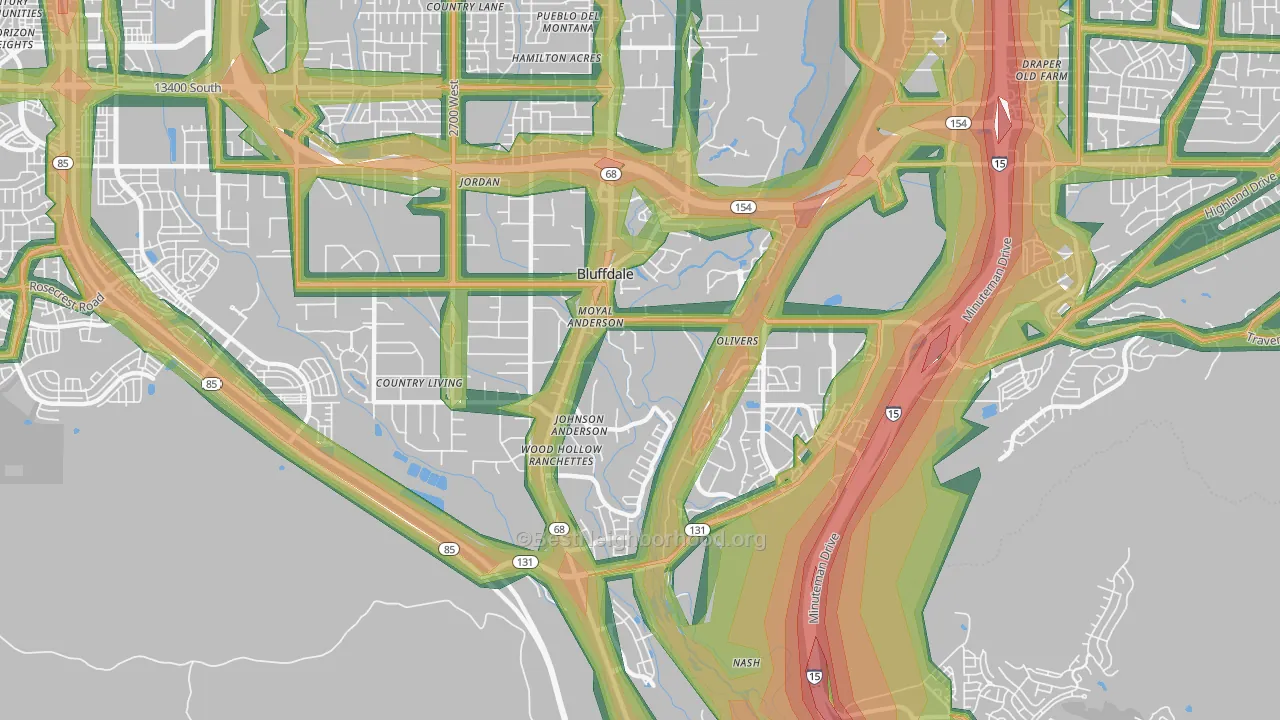 Bluffdale, UT Map of Noise Levels in Bluffdale