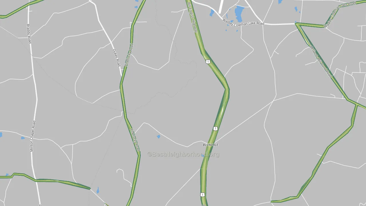 Blundale, GA Map of Noise Levels in Blundale