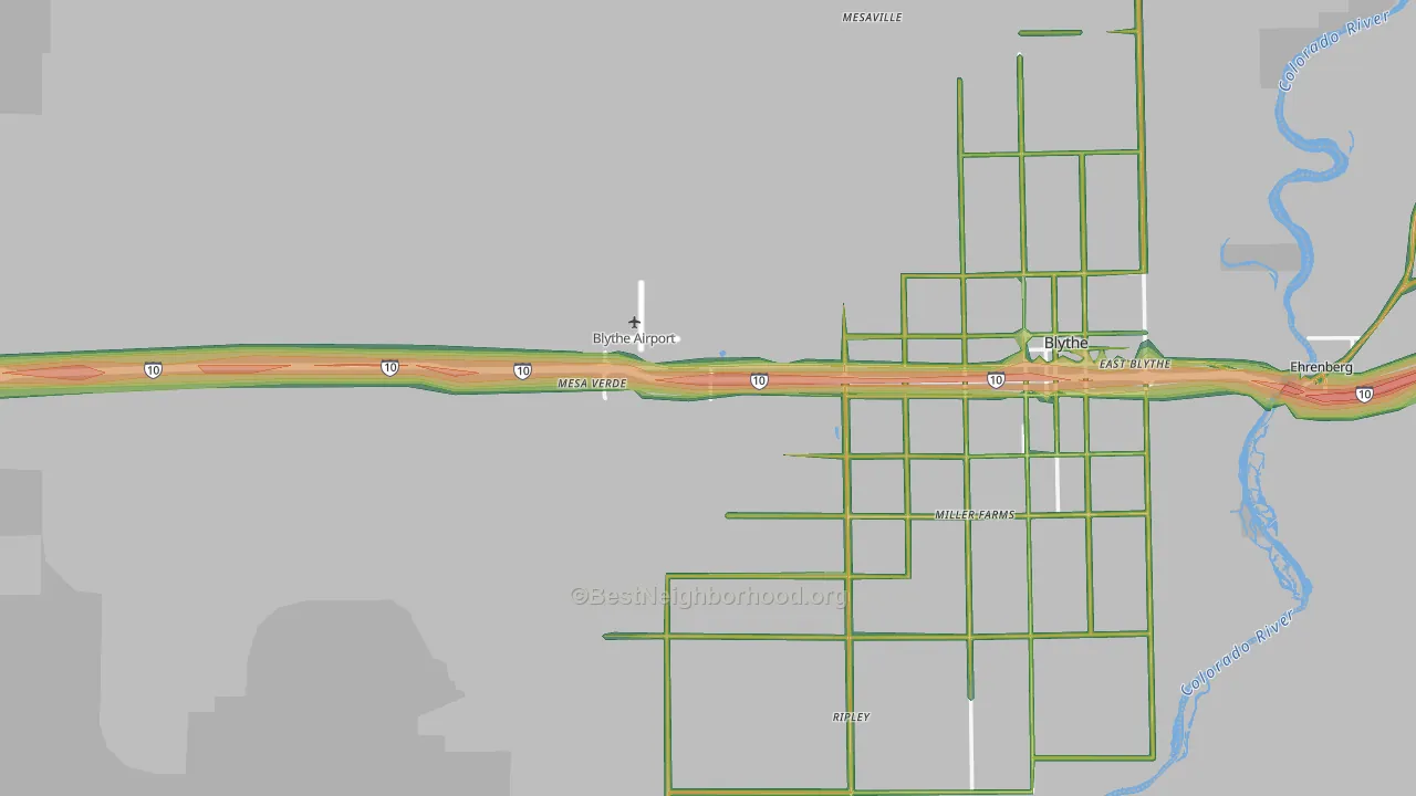 Blythe, CA Map of Noise Levels in Blythe
