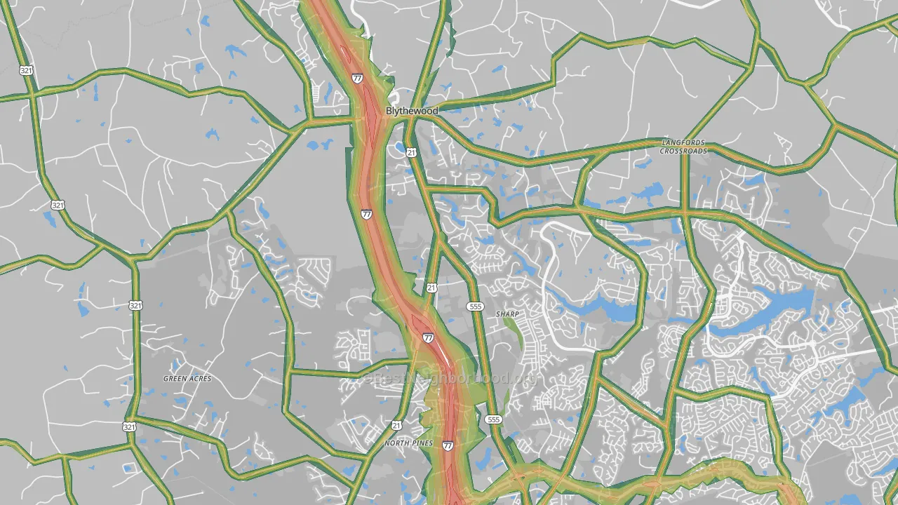Blythewood, SC Map of Noise Levels in Blythewood