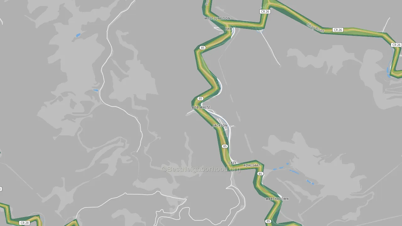 Bob White, WV Map of Noise Levels in Bob White
