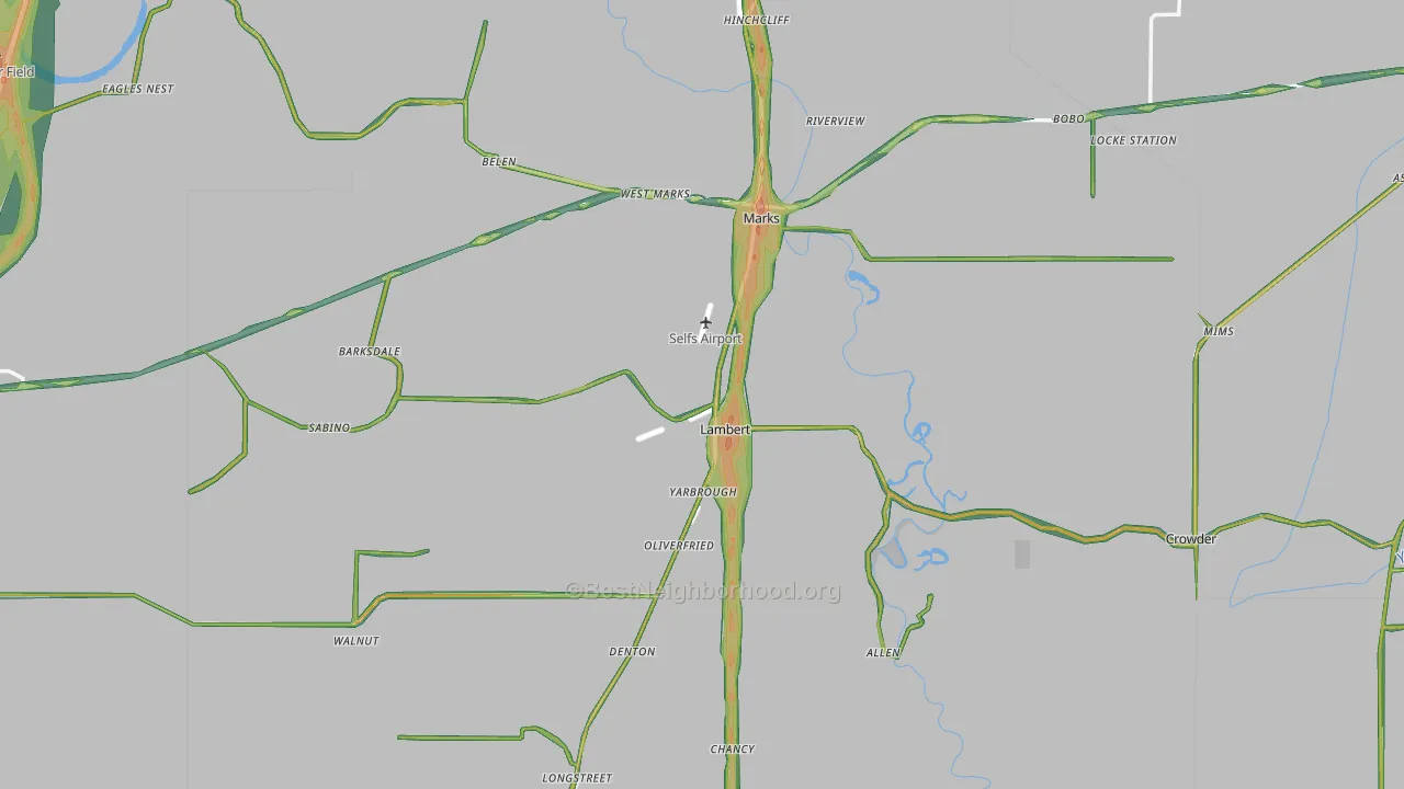 Bobo, MS Map of Noise Levels in Bobo