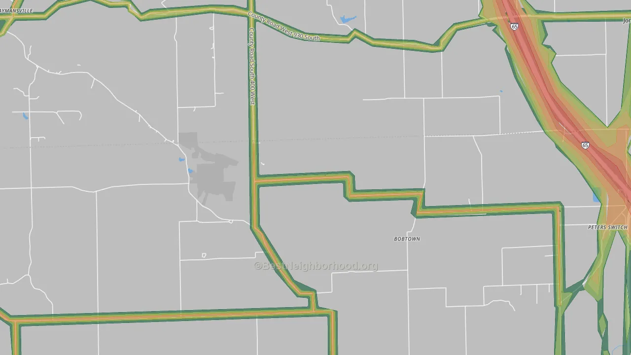 Bobtown, IN Map of Noise Levels in Bobtown