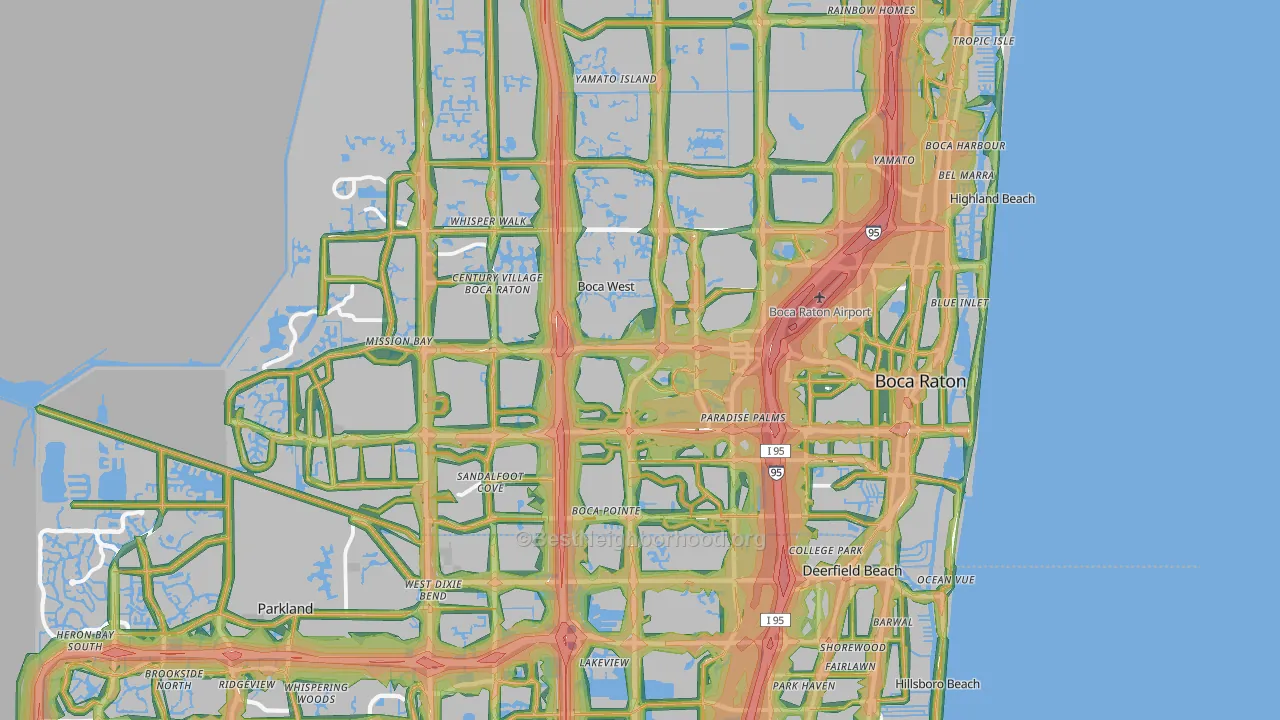 Boca Raton, FL Map of Noise Levels in Boca Raton