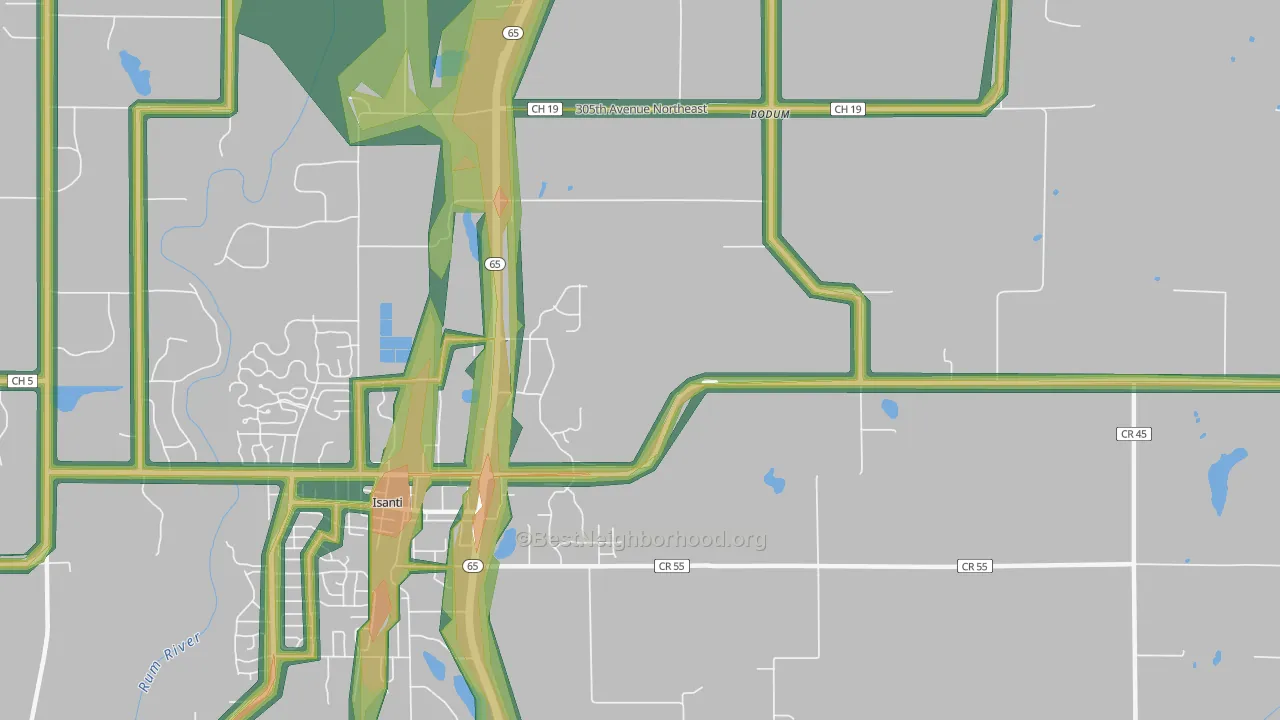 Bodum, MN Map of Noise Levels in Bodum