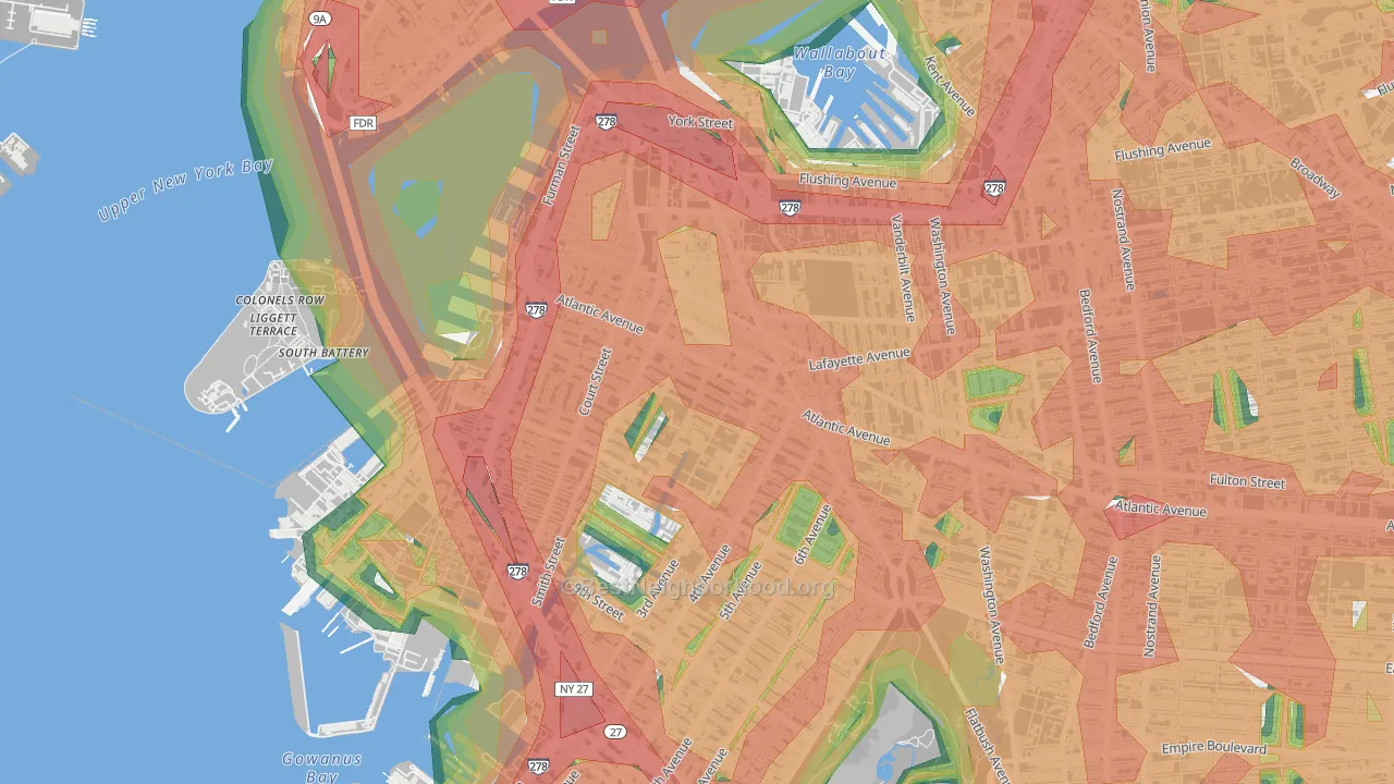 Boerum Hill, Brooklyn, NY Map of Noise Levels in Boerum Hill
