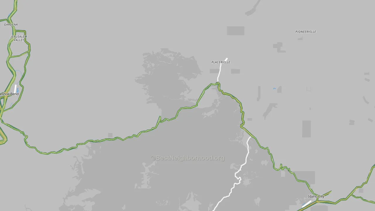 Boise County, ID Map of Noise Levels in Boise County