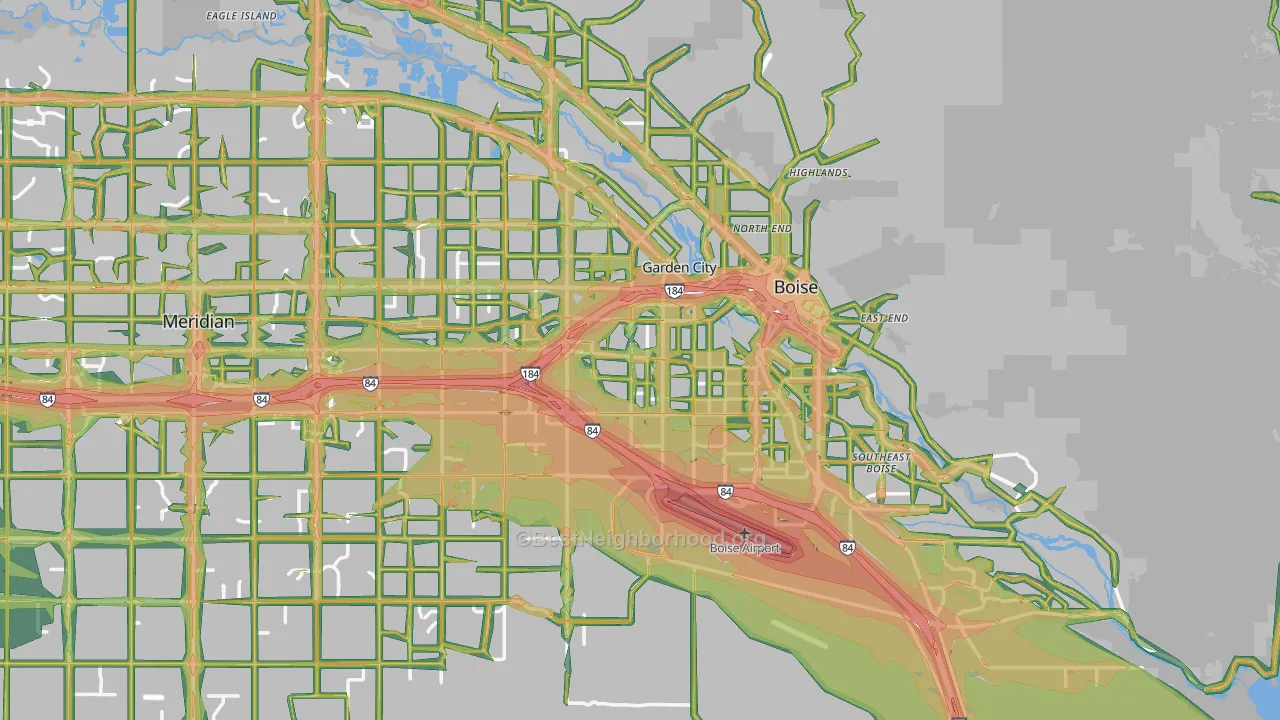 Boise, ID Map of Noise Levels in Boise