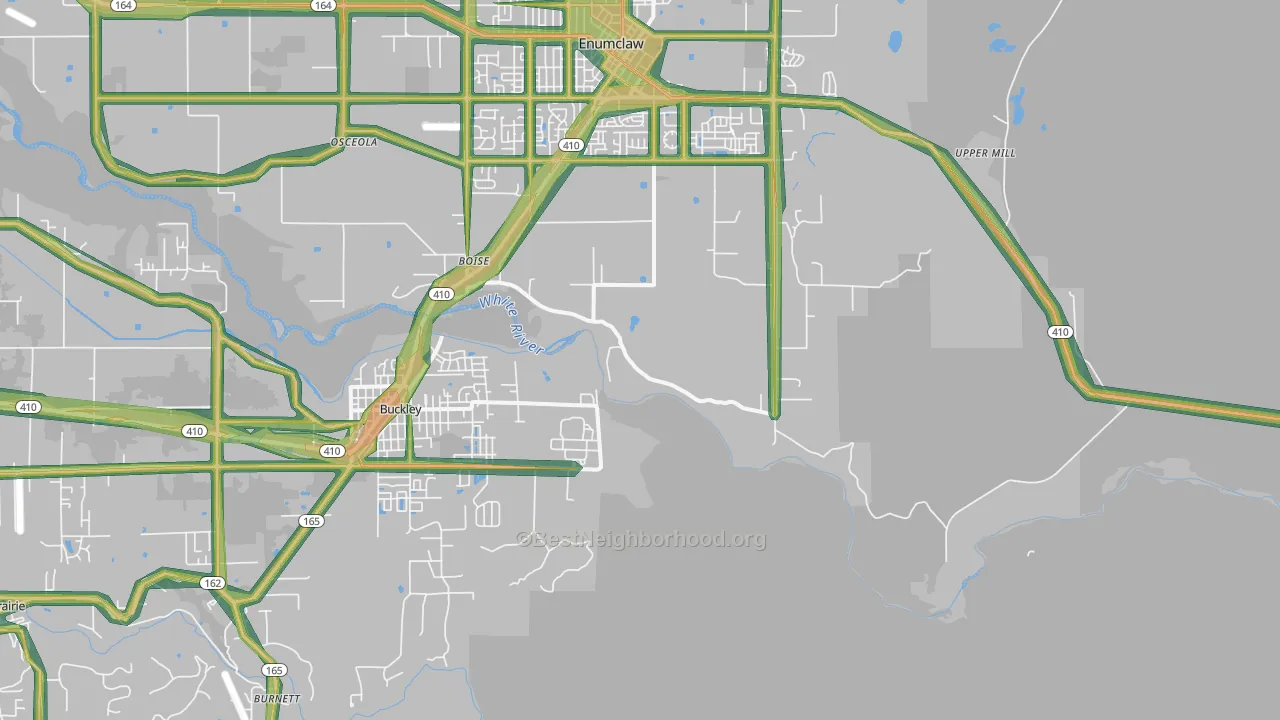 Boise, WA Map of Noise Levels in Boise