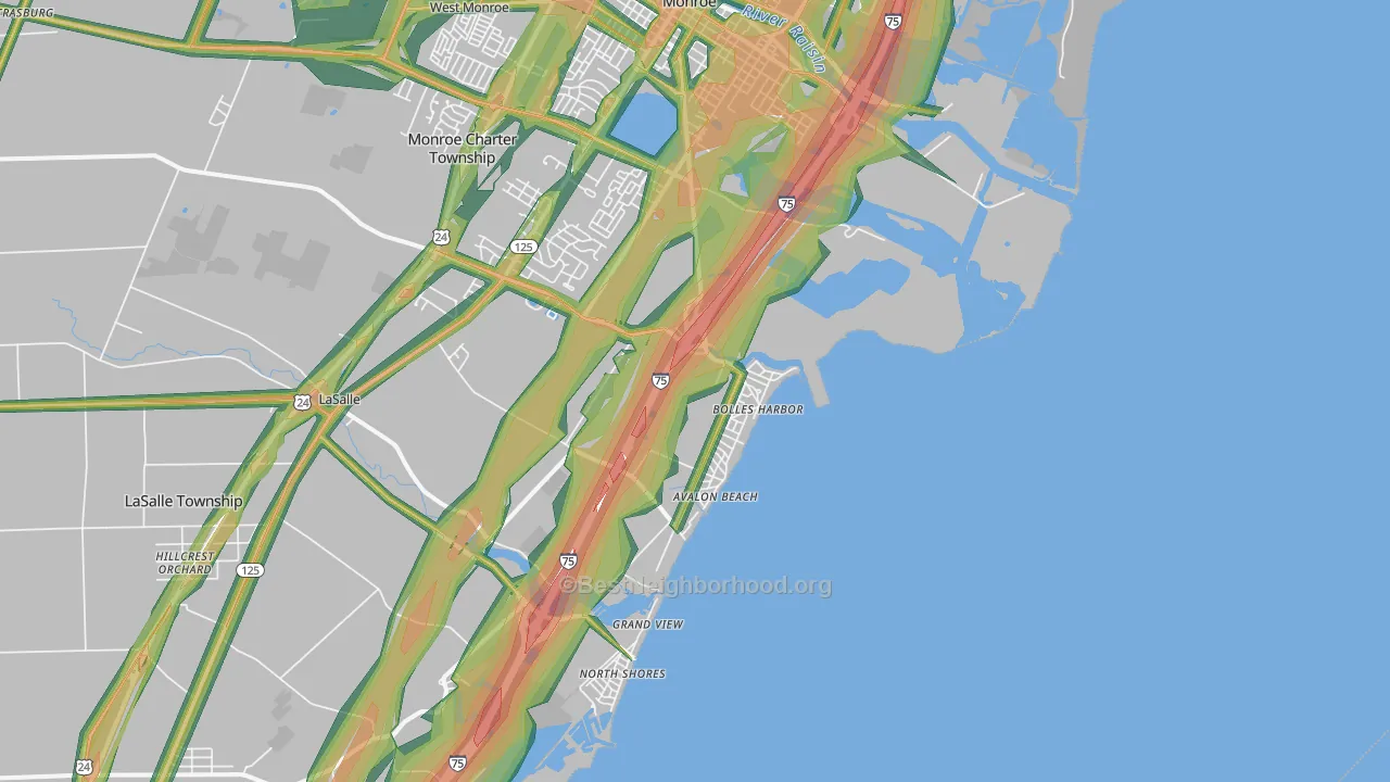 Bolles Harbor, MI Map of Noise Levels in Bolles Harbor