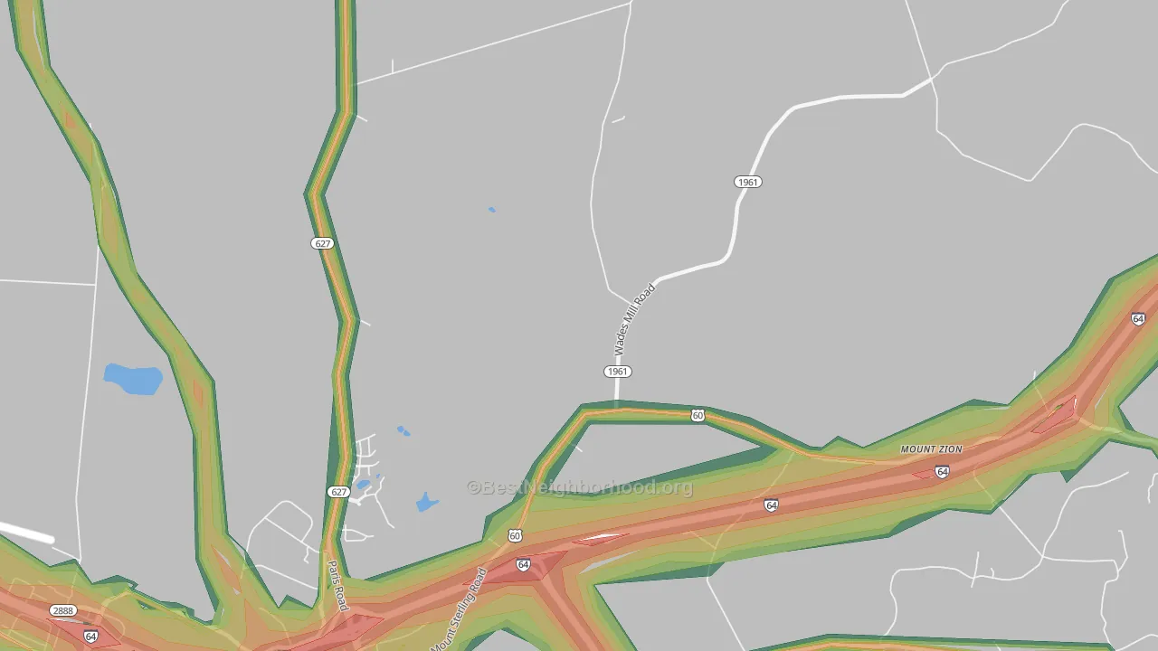 Bon Haven, KY Map of Noise Levels in Bon Haven