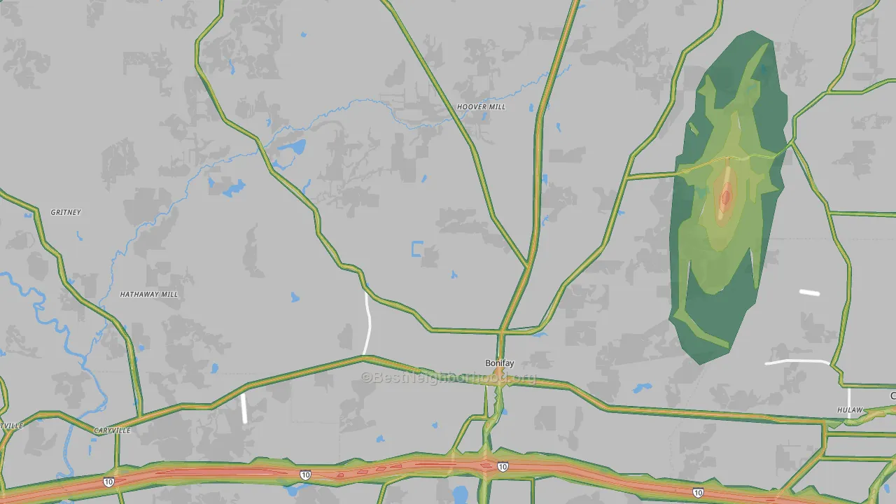 Bonifay, FL Map of Noise Levels in Bonifay