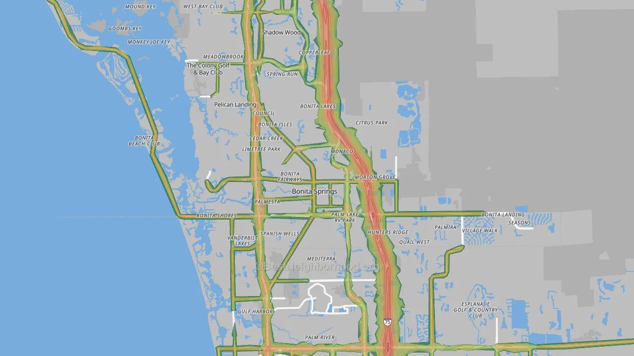 Bonita Springs, FL Map of Noise Levels in Bonita Springs