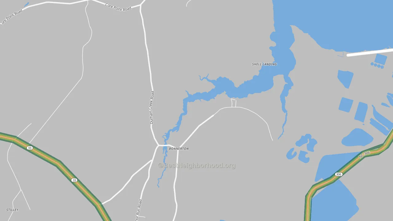 Bonnerton, NC Map of Noise Levels in Bonnerton
