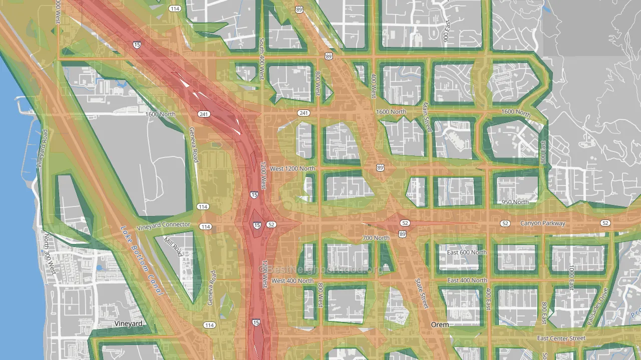 Bonneville, Orem, UT Map of Noise Levels in Bonneville