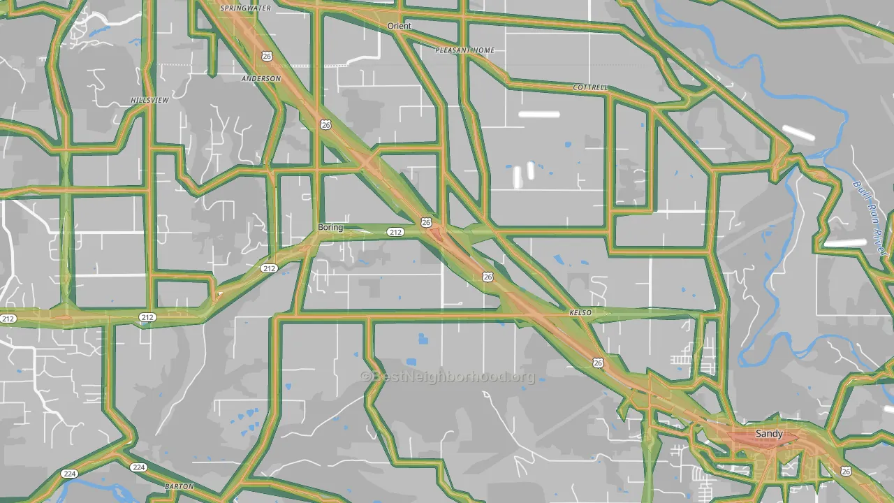 Boring, OR Map of Noise Levels in Boring
