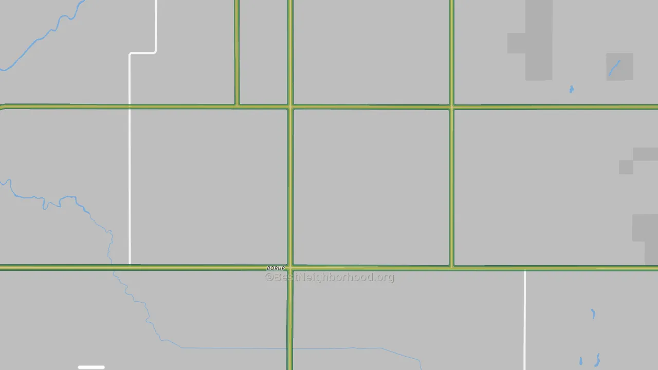 Borup, MN Map of Noise Levels in Borup