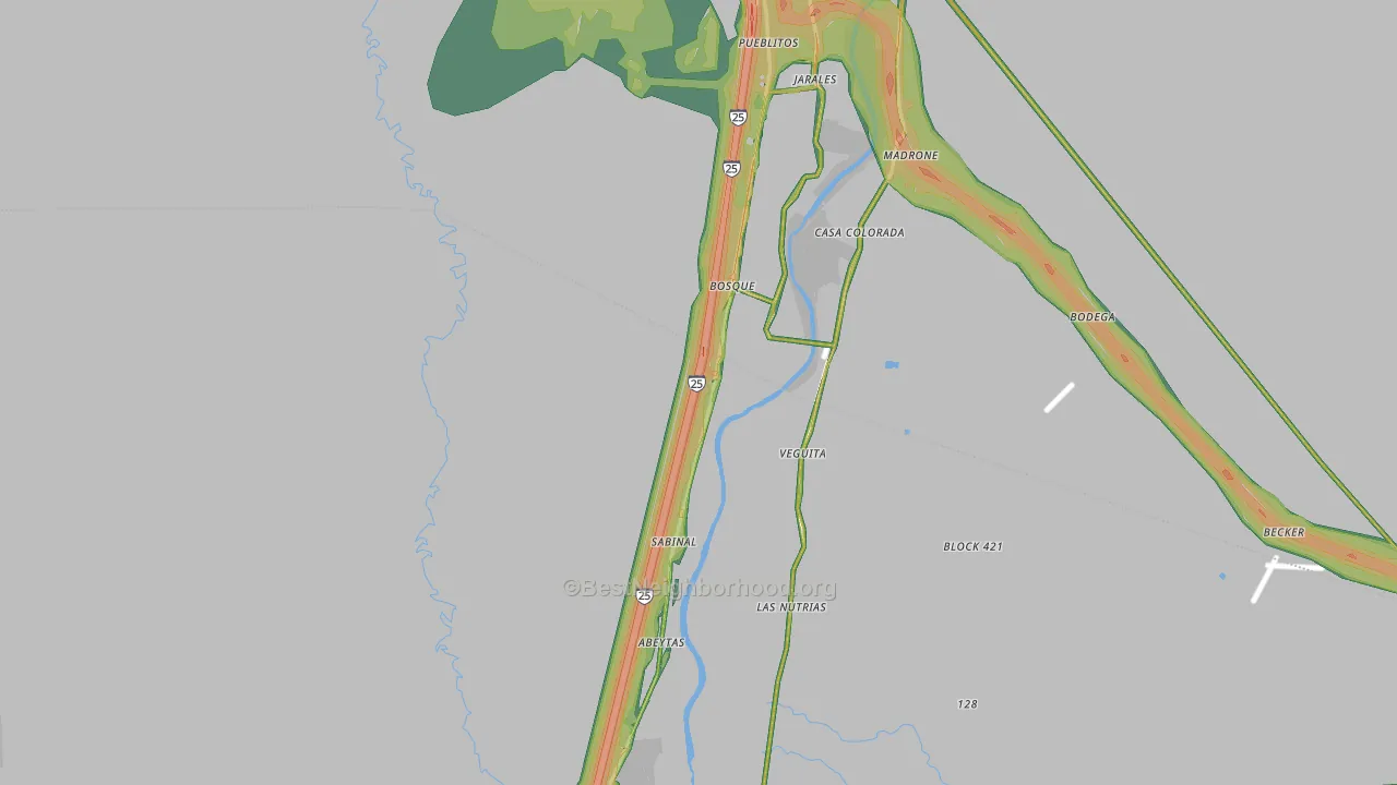 Bosque, NM Map of Noise Levels in Bosque