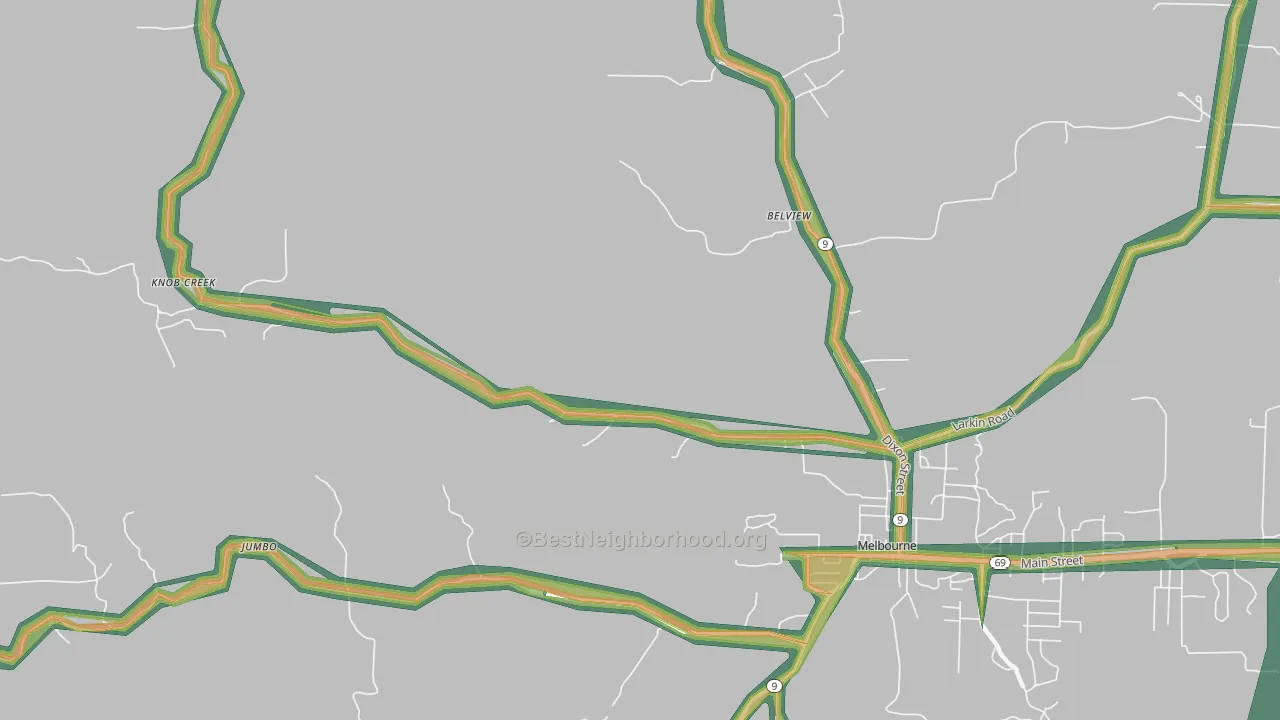 Boswell, AR Map of Noise Levels in Boswell