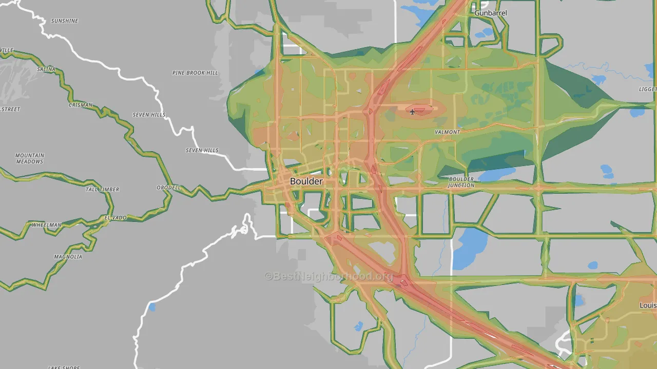 Boulder, CO Map of Noise Levels in Boulder