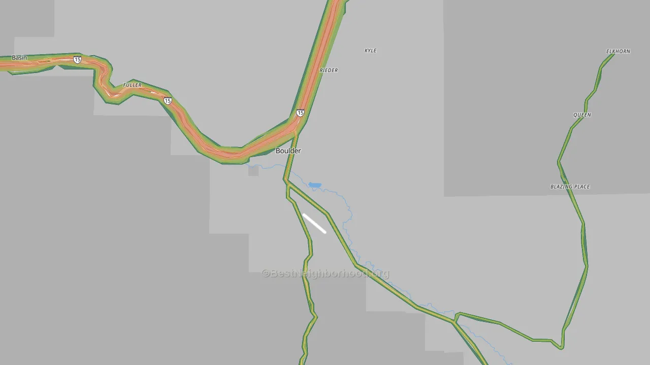 Boulder, MT Map of Noise Levels in Boulder