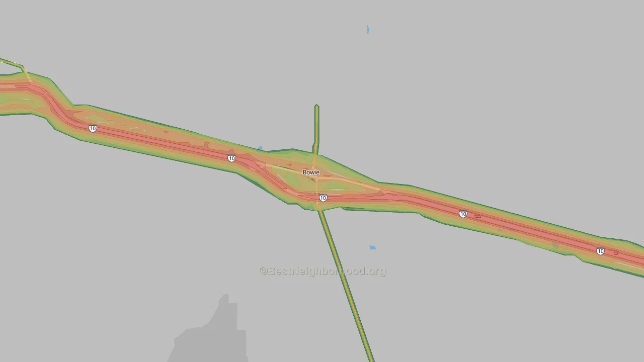 Bowie, AZ Map of Noise Levels in Bowie