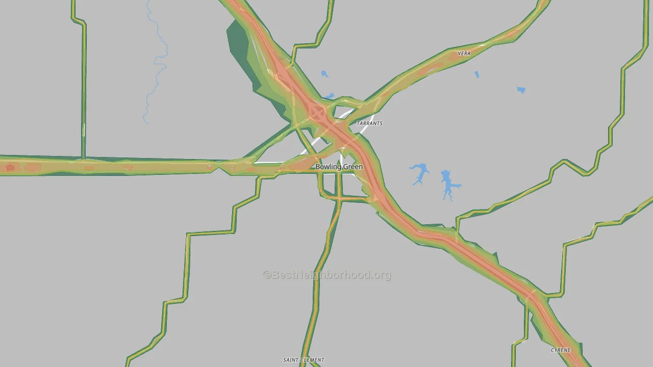 Bowling Green, MO Map of Noise Levels in Bowling Green