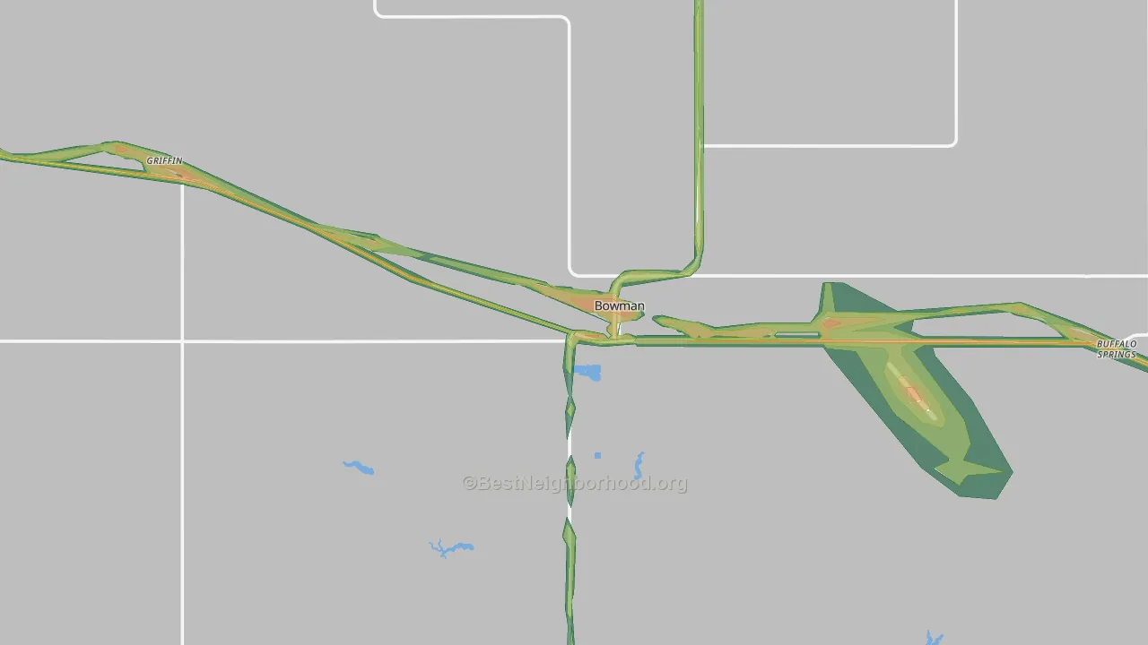 Bowman, ND Map of Noise Levels in Bowman