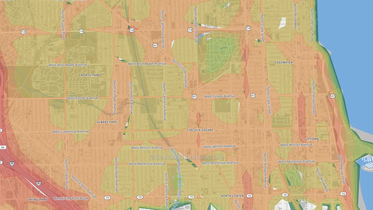 Bowmanville, Chicago, IL Map of Noise Levels in Bowmanville