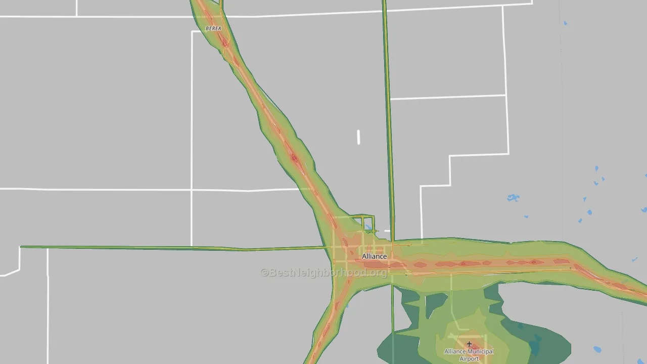 Box Butte County, NE Map of Noise Levels in Box Butte County