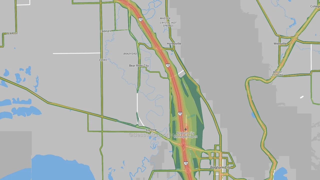 Box Elder County, UT Map of Noise Levels in Box Elder County
