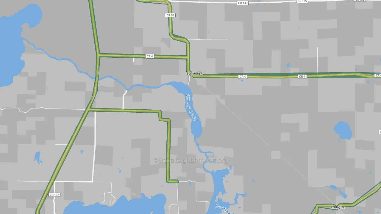 Boy River, MN Map of Noise Levels in Boy River